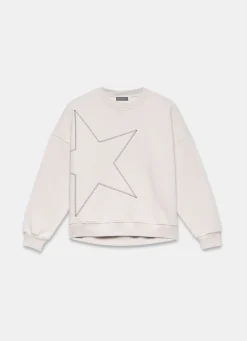 Cream Cotton Blend Star Sweatshirt