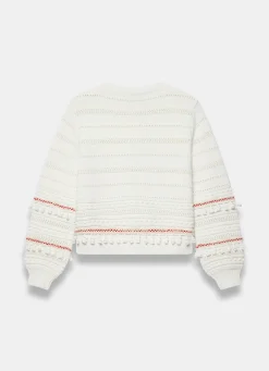 Cream Cotton Blend Tassel Cardigan