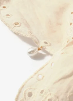 Cream Cotton Broderie Charm Scarf