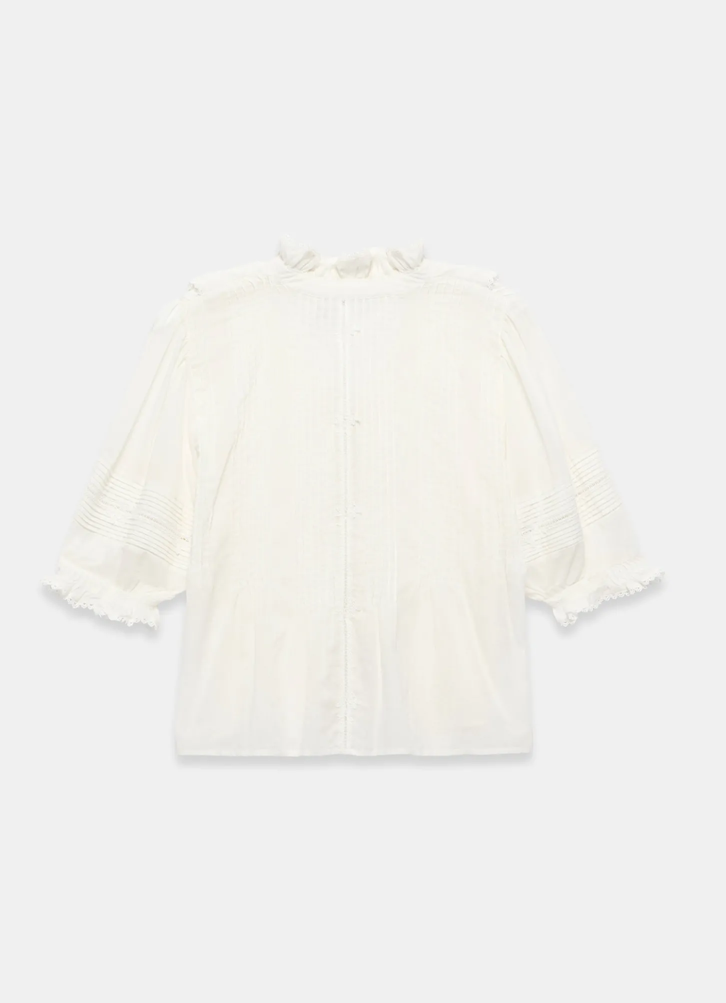 Cream Cotton Ruffle Blouse