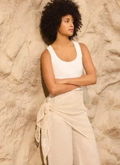 Cream Cotton Sequin Cover Up