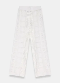 Cream Crochet Shell Trousers
