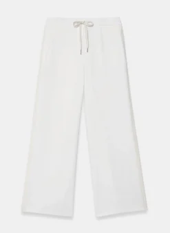 Cream Crochet Side Stripe Trousers