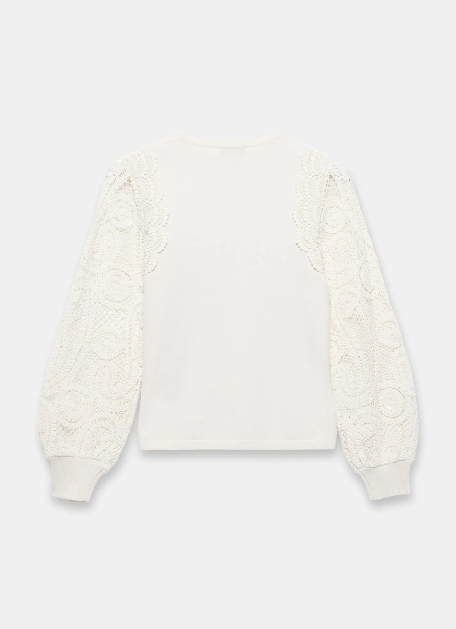 Cream Crochet Sleeve Jumper
