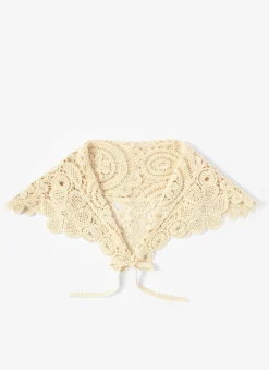 Cream Crochet Wrap Scarf