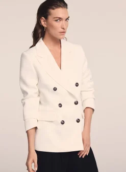 Cream Double Breasted Blazer