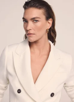 Cream Double Breasted Blazer