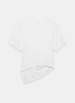 Cream Draped Asymmetric Top