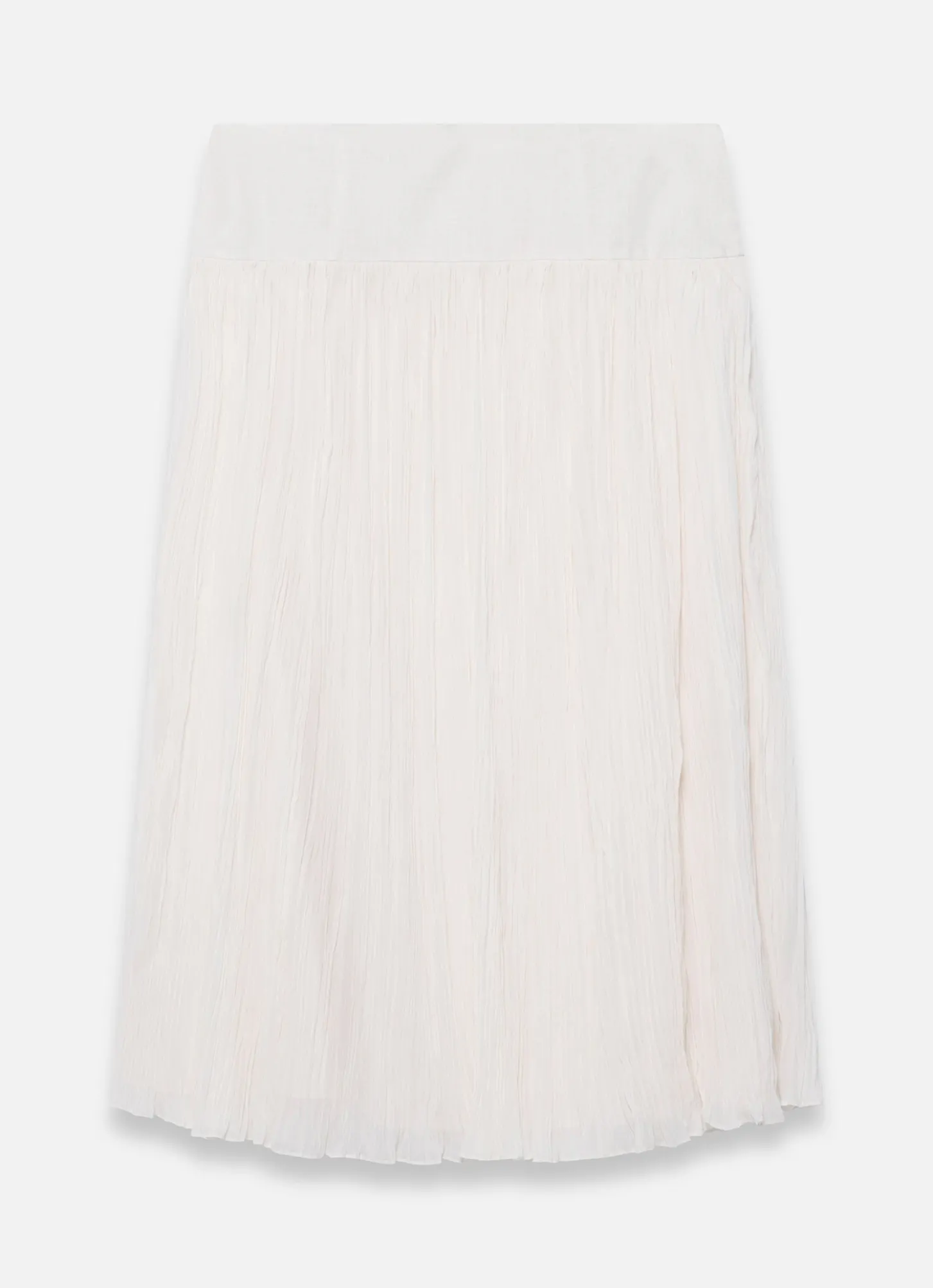 Cream Drop Waist Crinkle Midi Skirt