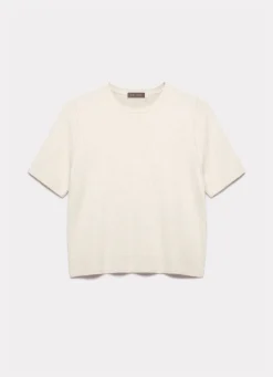 Cream Fitted Knit Tee