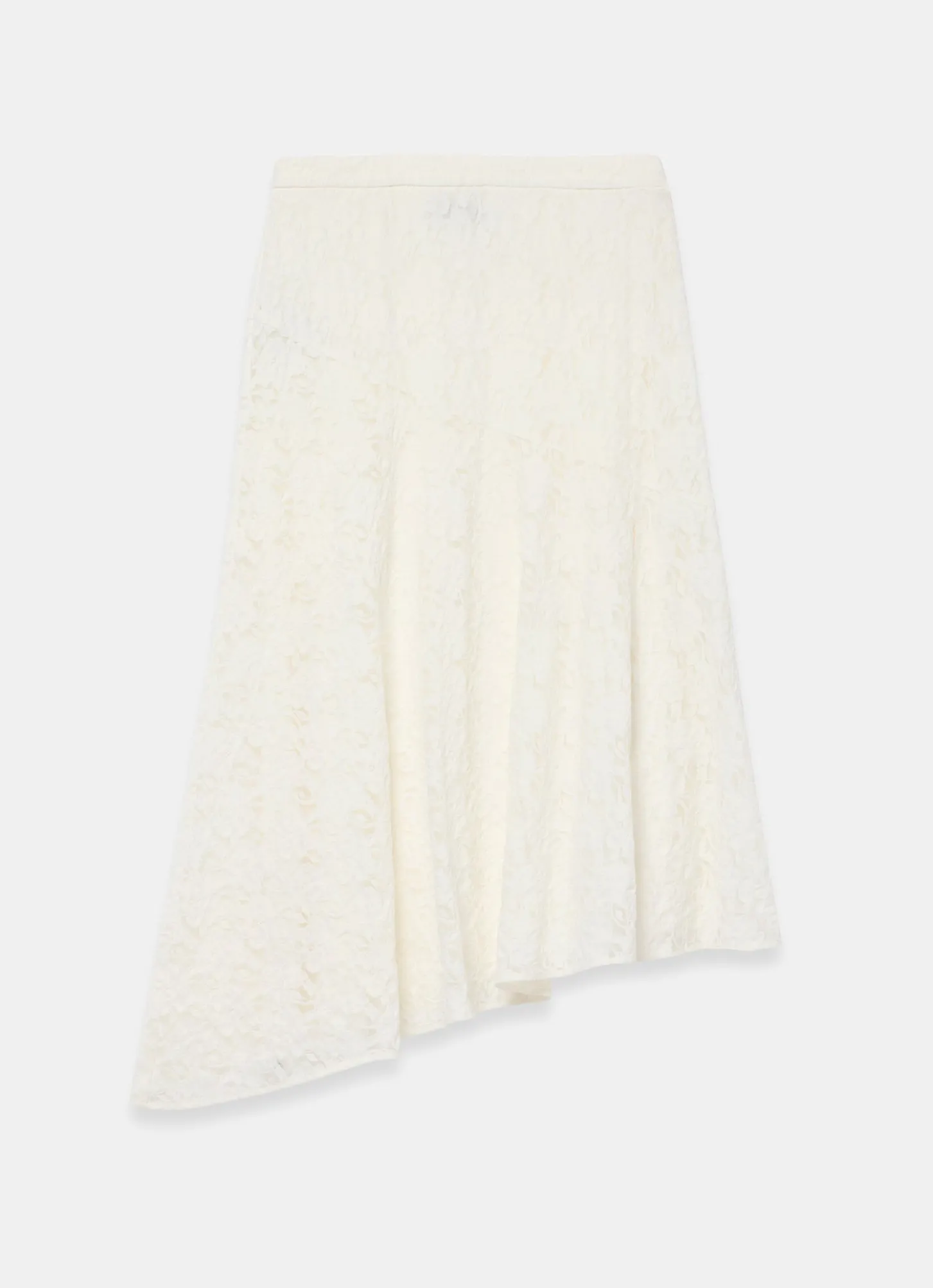 Cream Lace Asymmetric Skirt