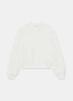 Cream Lace Cotton Blend Jacket