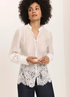 Cream Lace Detail Blouse