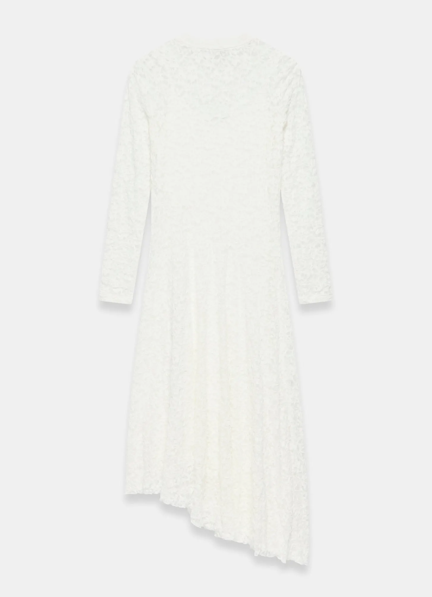 Cream Lace Full Asymmetric Midi Dress