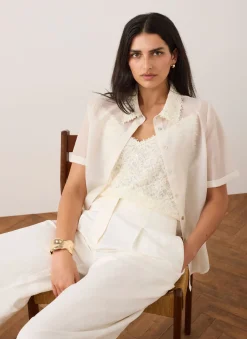 Cream Lace Layered Shirt