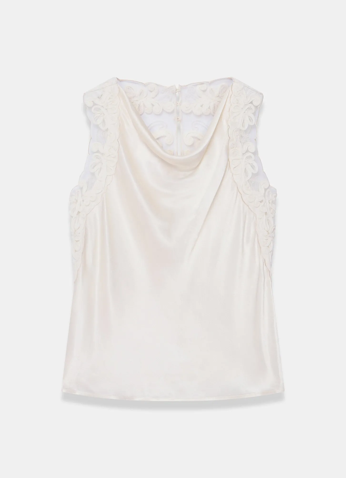 Cream Lace Satin Top