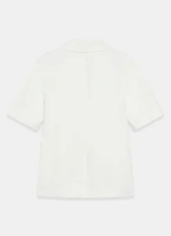 Cream Linen Blend Short Sleeve Blazer