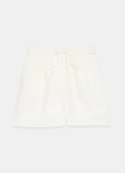 Cream Linen Tailored Shorts