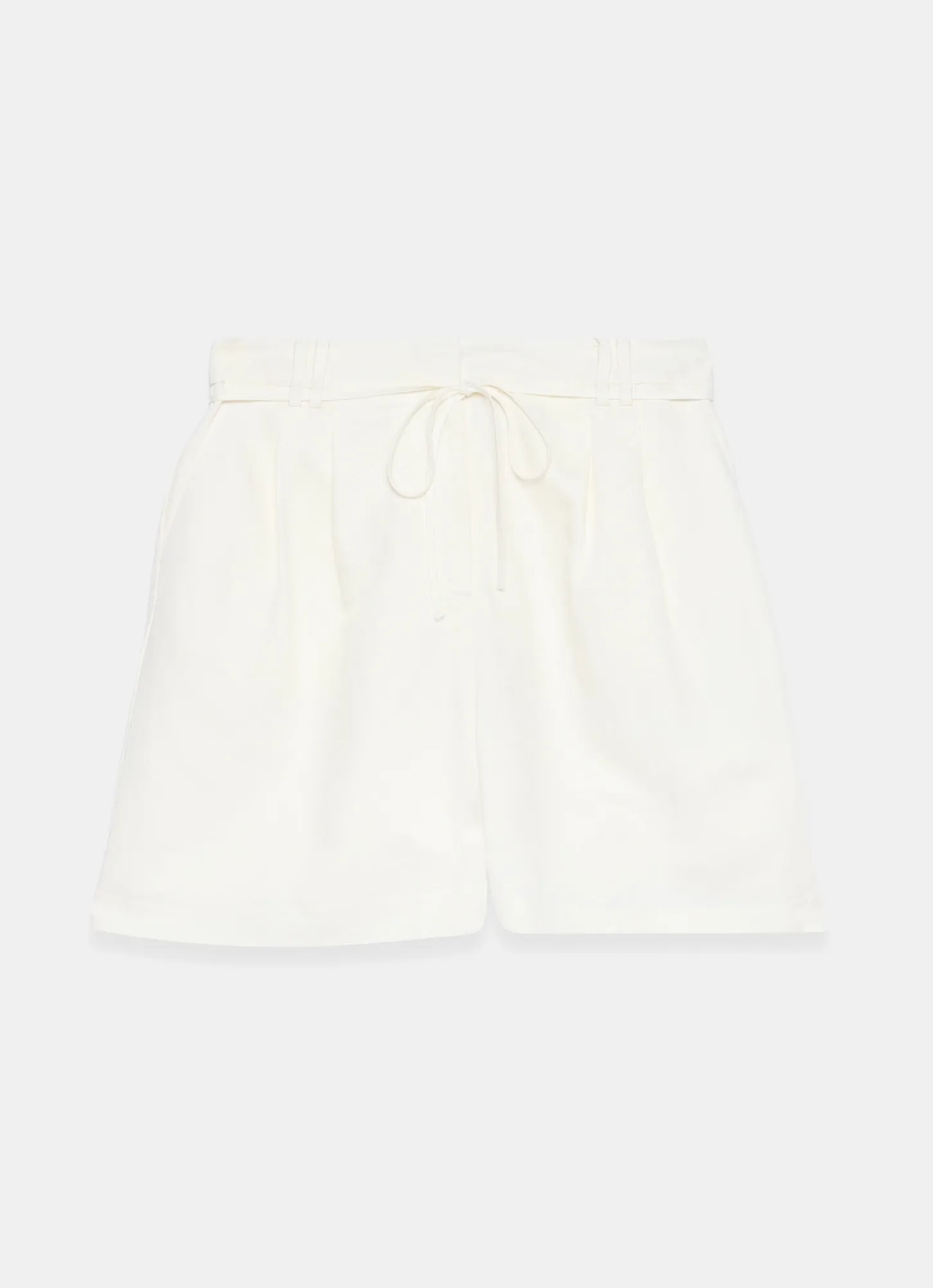 Cream Linen Tailored Shorts