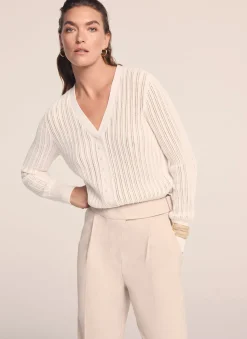 Cream Open Knit Top
