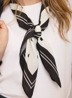 Cream Polka Dot Print Scarf