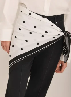 Cream Polka Dot Print Scarf