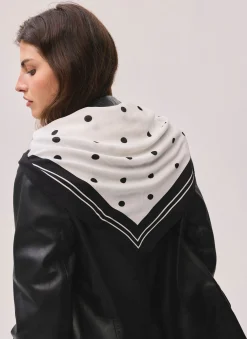 Cream Polka Dot Print Scarf