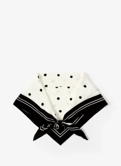 Cream Polka Dot Print Scarf