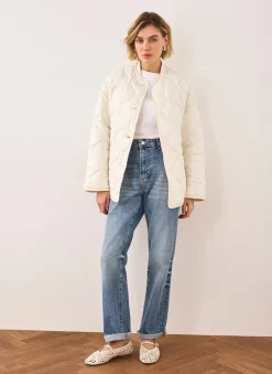 Cream Quilted Coat