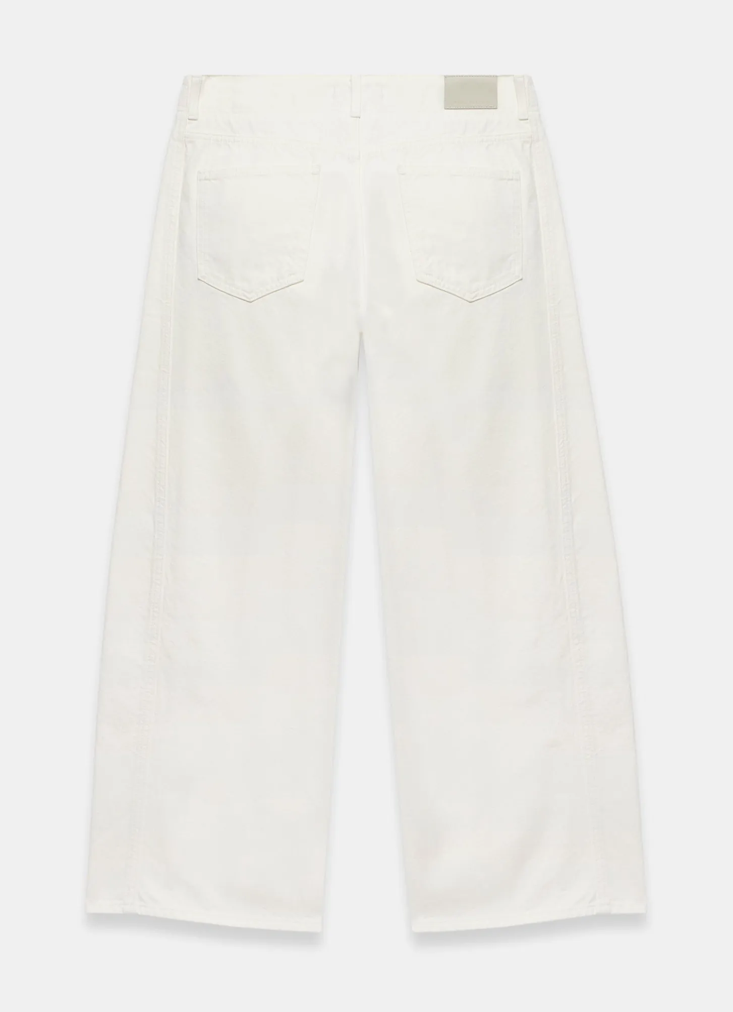 Cream Relaxed Wide Leg Jeans