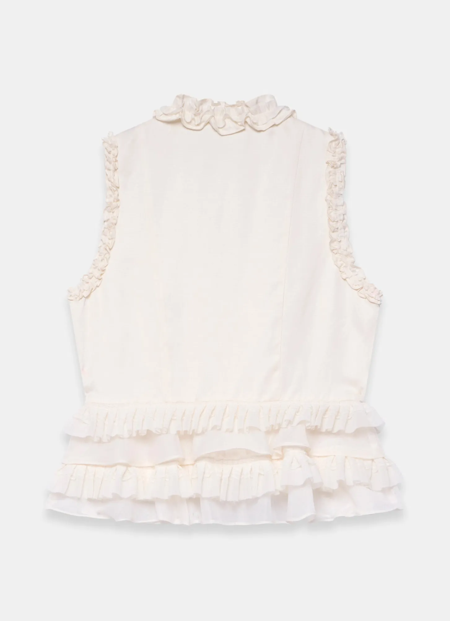 Cream Ruffle Detail Top