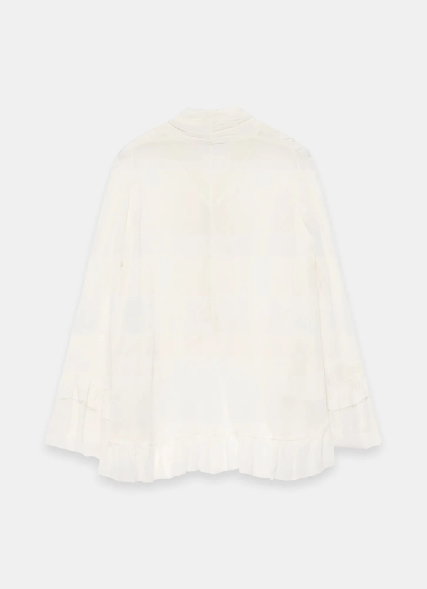 Cream Ruffle Tie Detail Blouse