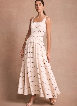Cream Spot Print Maxi Dress