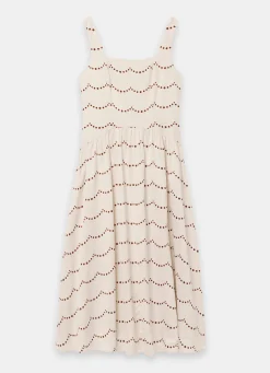 Cream Spot Print Maxi Dress
