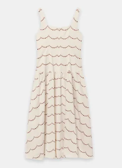 Cream Spot Print Maxi Dress