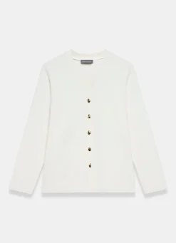 Cream V Neck Longline Cardigan