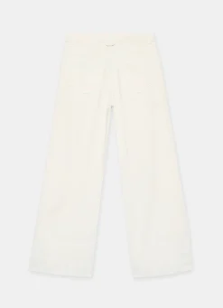 Cream Wide Leg Jeans