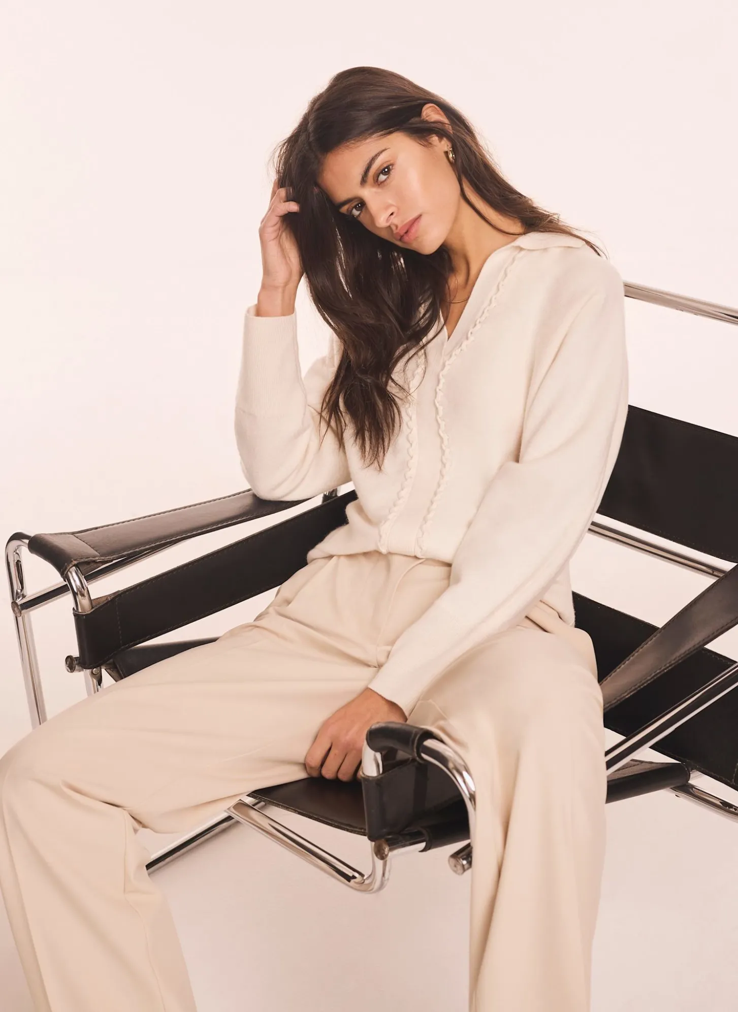 Cream Wool Blend Knit Jumper
