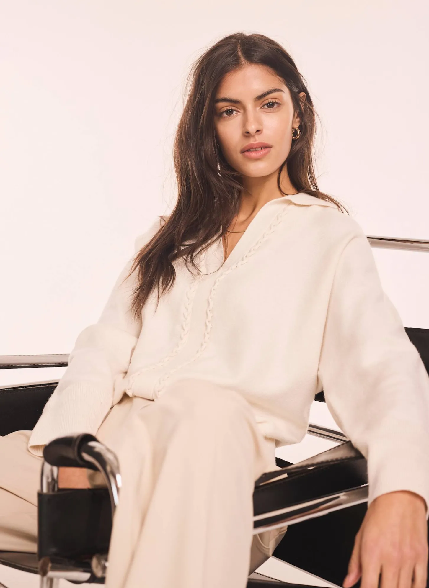Cream Wool Blend Knit Jumper