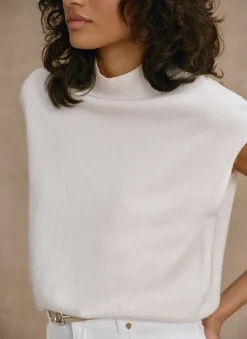 Cream Wool Blend Knit Top