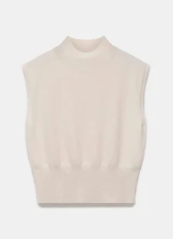 Cream Wool Blend Knit Top