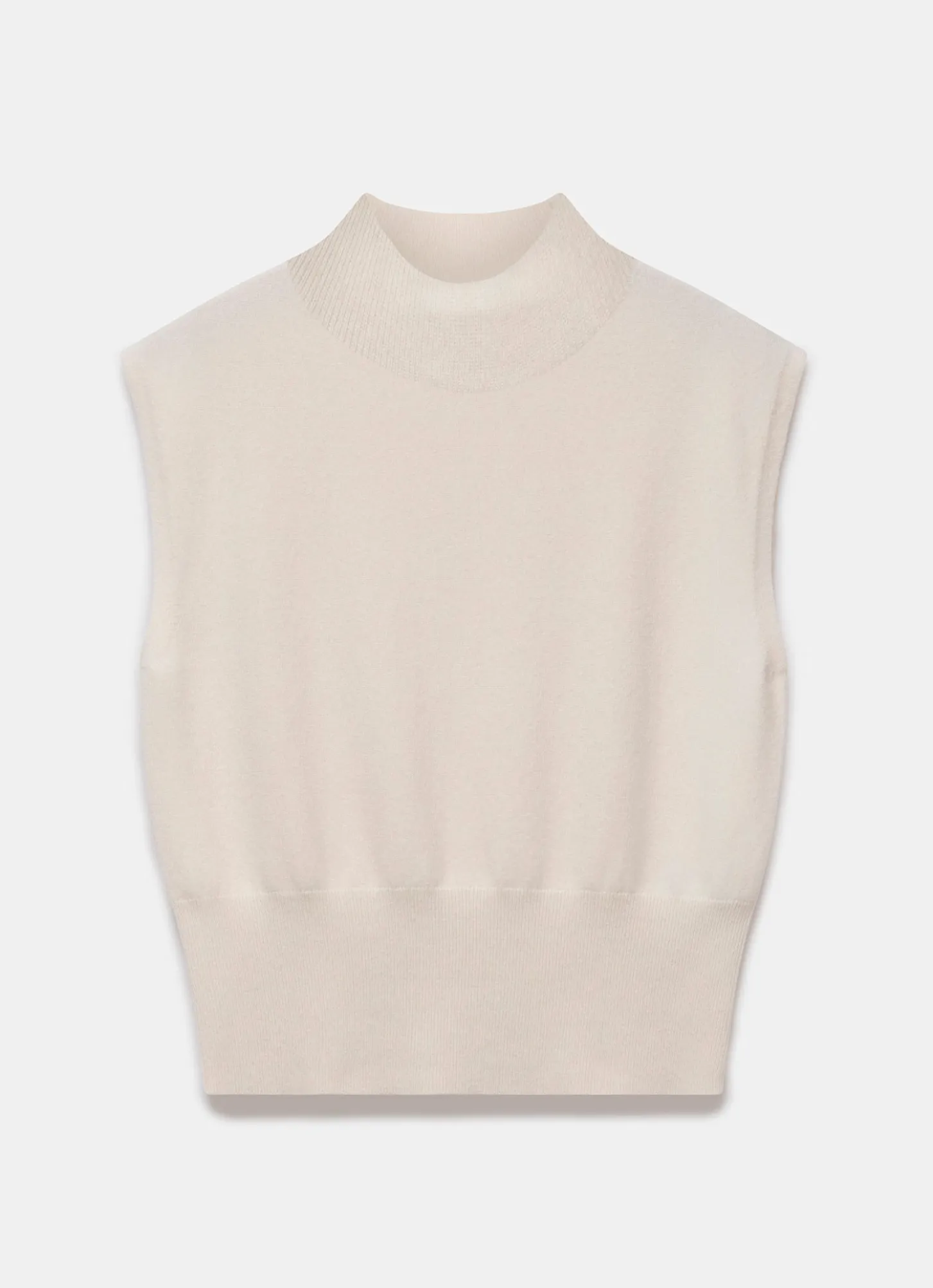 Cream Wool Blend Knit Top