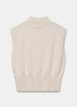 Cream Wool Blend Knit Top