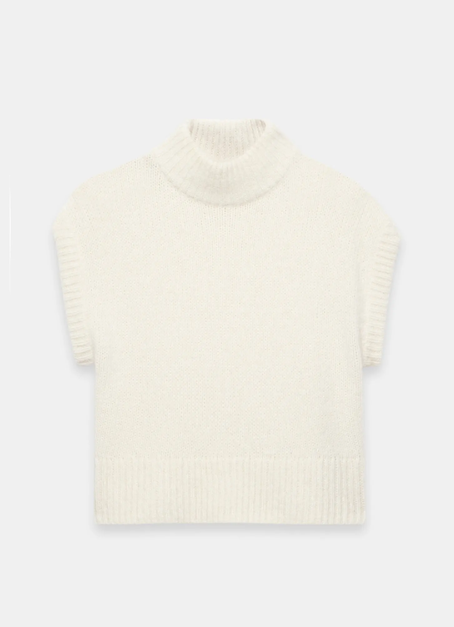 Cream Wool Blend Knit Top