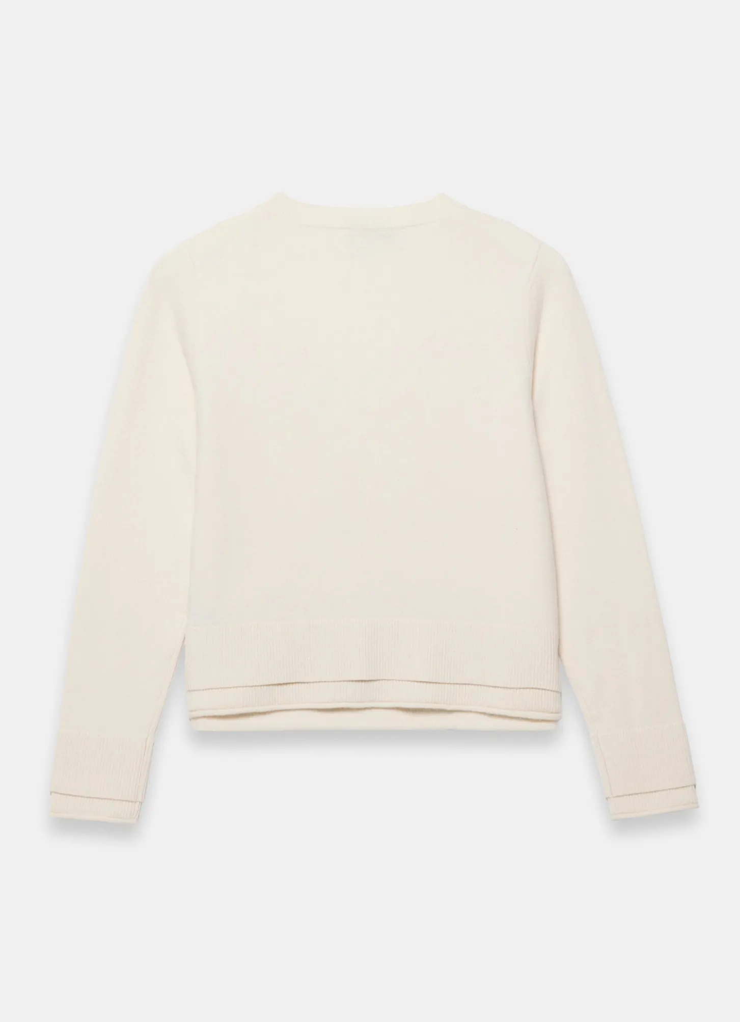 Cream Wool Blend Layered Cardigan