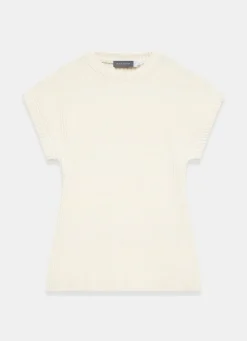 Cream Wool Blend Longline Knit Top