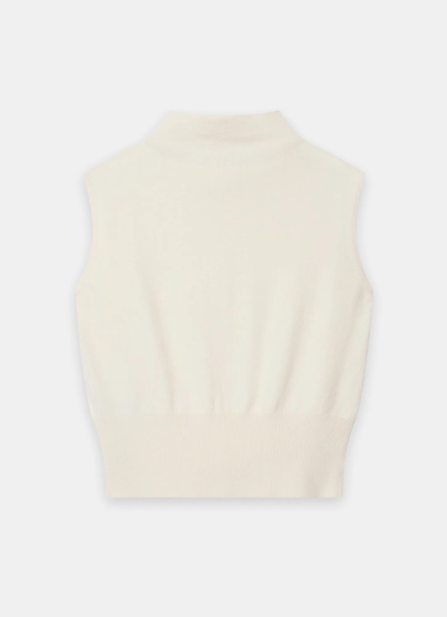 Cream Wool Blend Sleeveless Knit Top