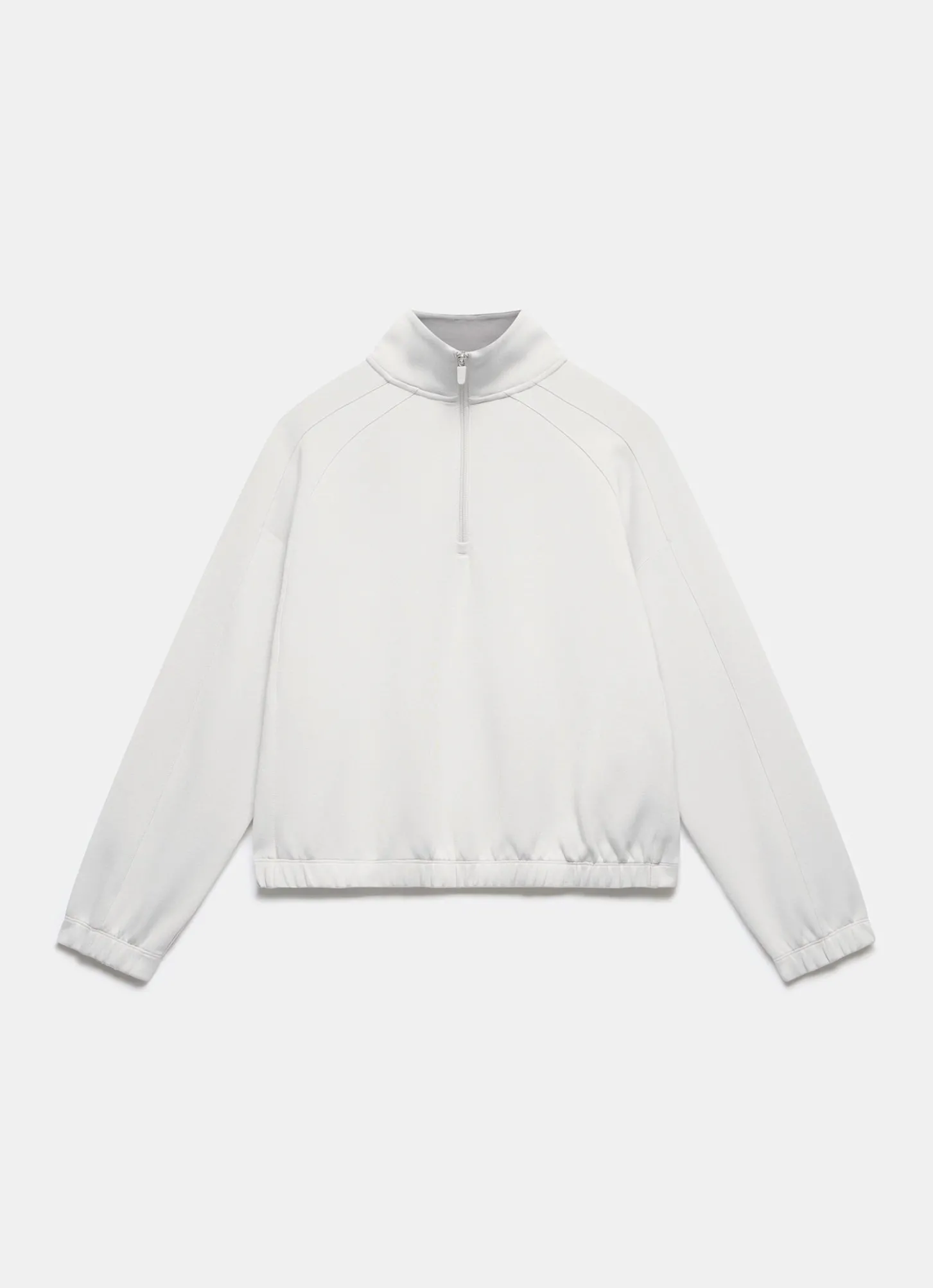 Cream Zip Detail Sweatshirt