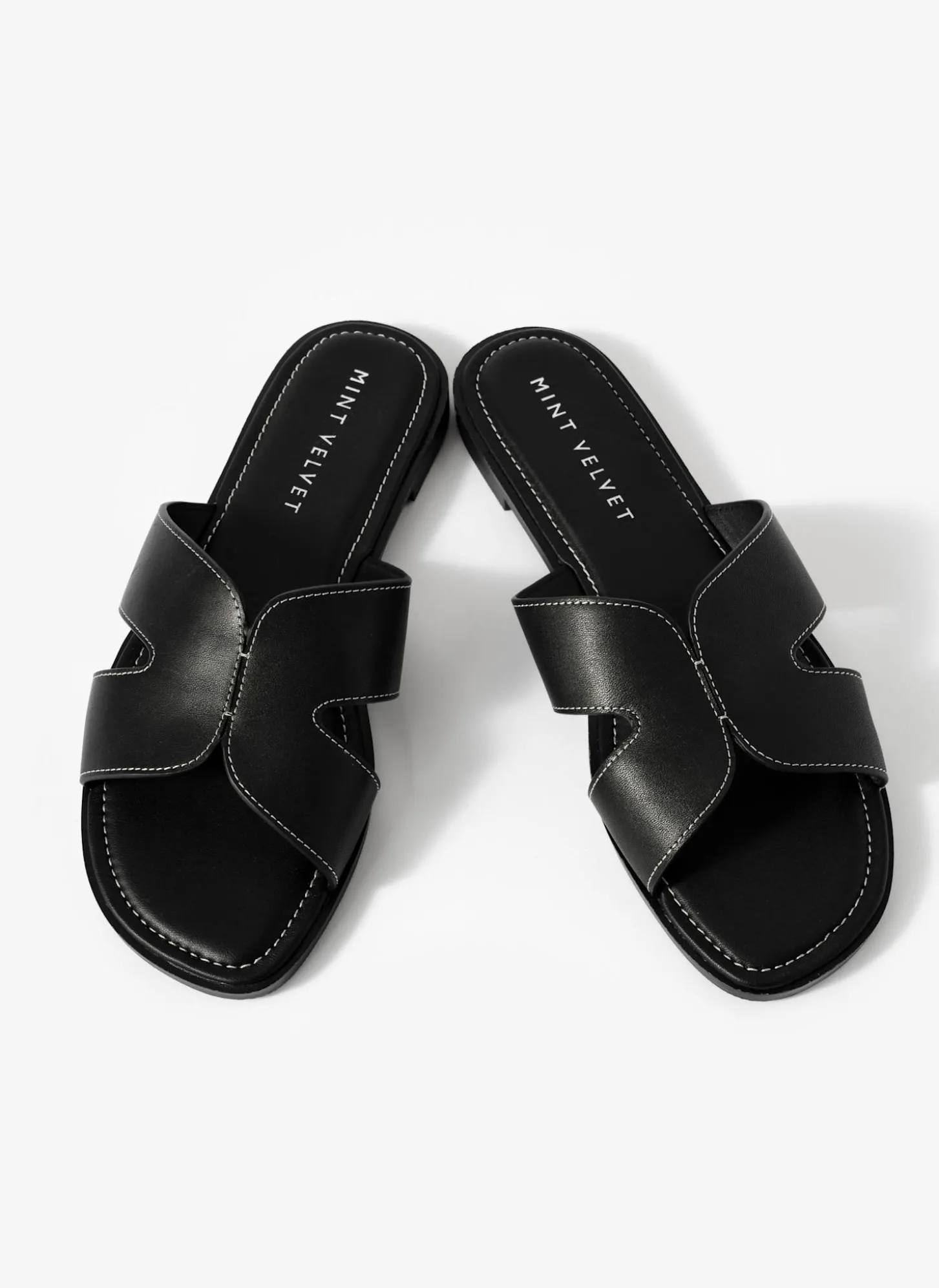 Darcy Black Leather Sandals