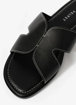 Darcy Black Leather Sandals